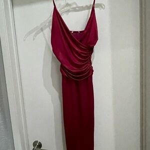 Fashion Nova Burgundy Backless Dress